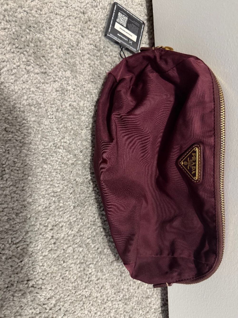Burgundy & Gold PRADA Pouch - Preowned